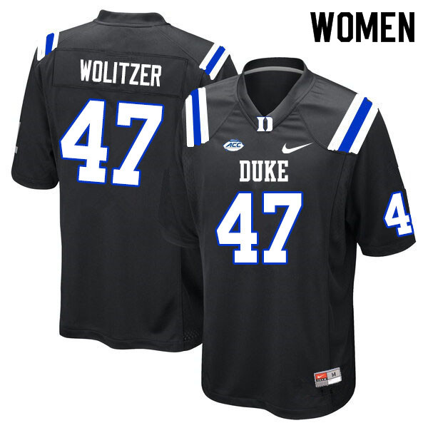 Women #47 Ryan Wolitzer Duke Blue Devils College Football Jerseys Sale-Black